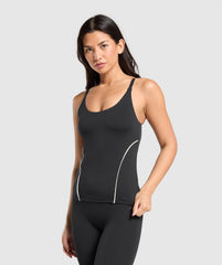 Contour Stitch Tank with Shelf - Black