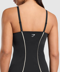 Contour Stitch Tank with Shelf - Black