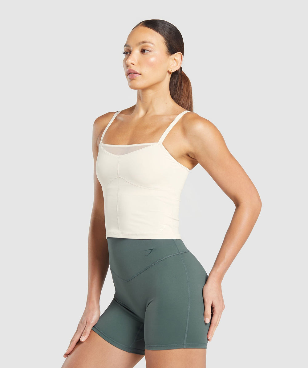 Elevate Mesh Tank With Shelf - Oat White