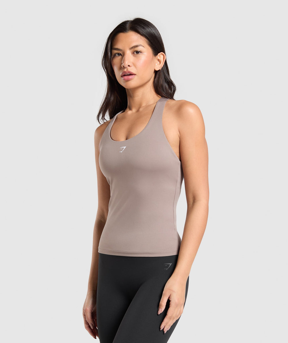 Everyday Racer Back Tank With Shelf - Lifestyle Brown