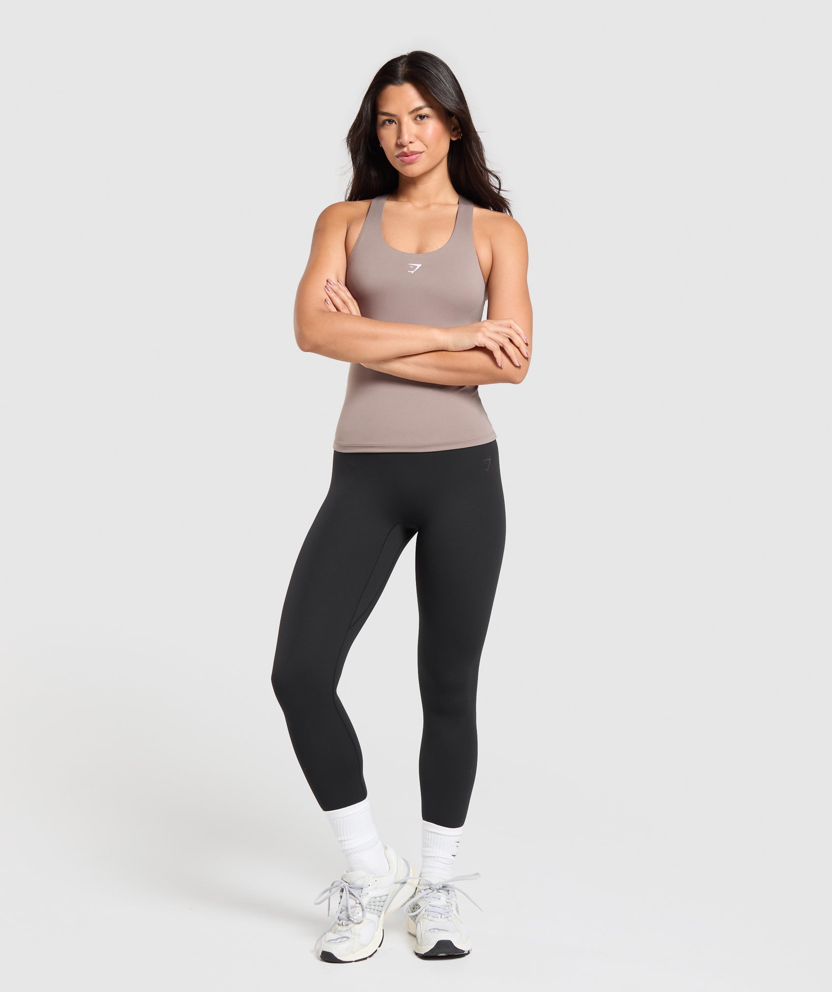 Everyday Racer Back Tank With Shelf - Lifestyle Brown