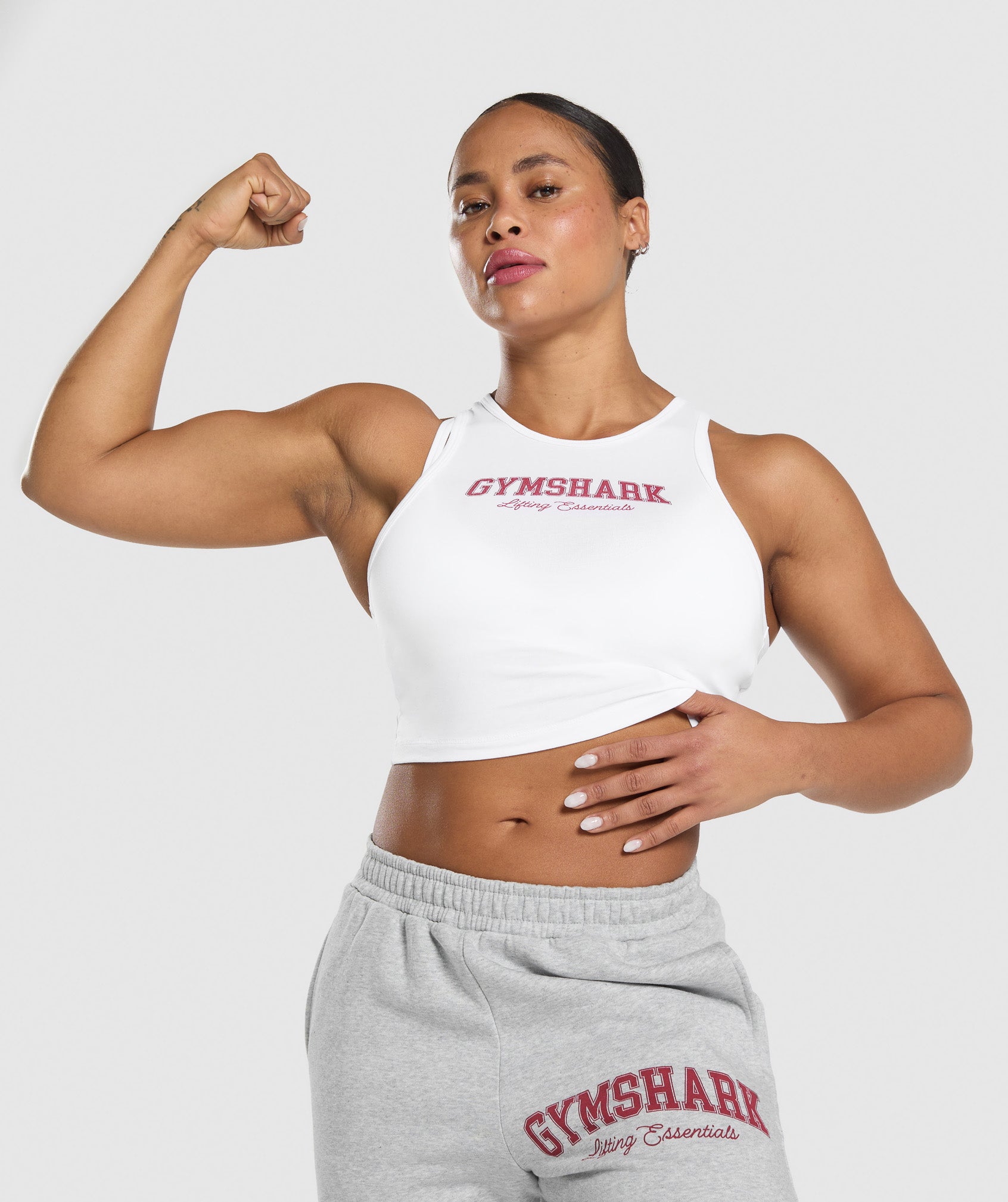 Lifting Essentials Graphic Tank - White