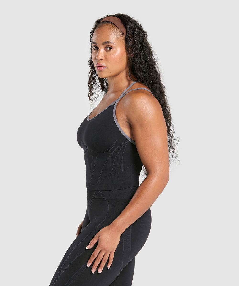 Apex Contrast Tank With Shelf - Black/Brushed Grey