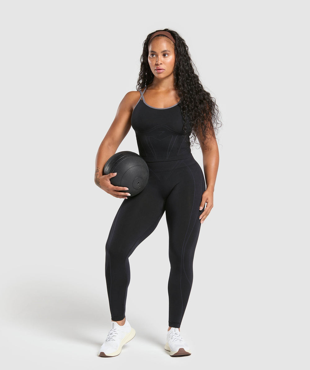 Apex Contrast Tank With Shelf - Black/Brushed Grey
