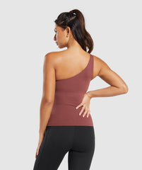 Asymmetric Shelf Tank - Burgundy Brown