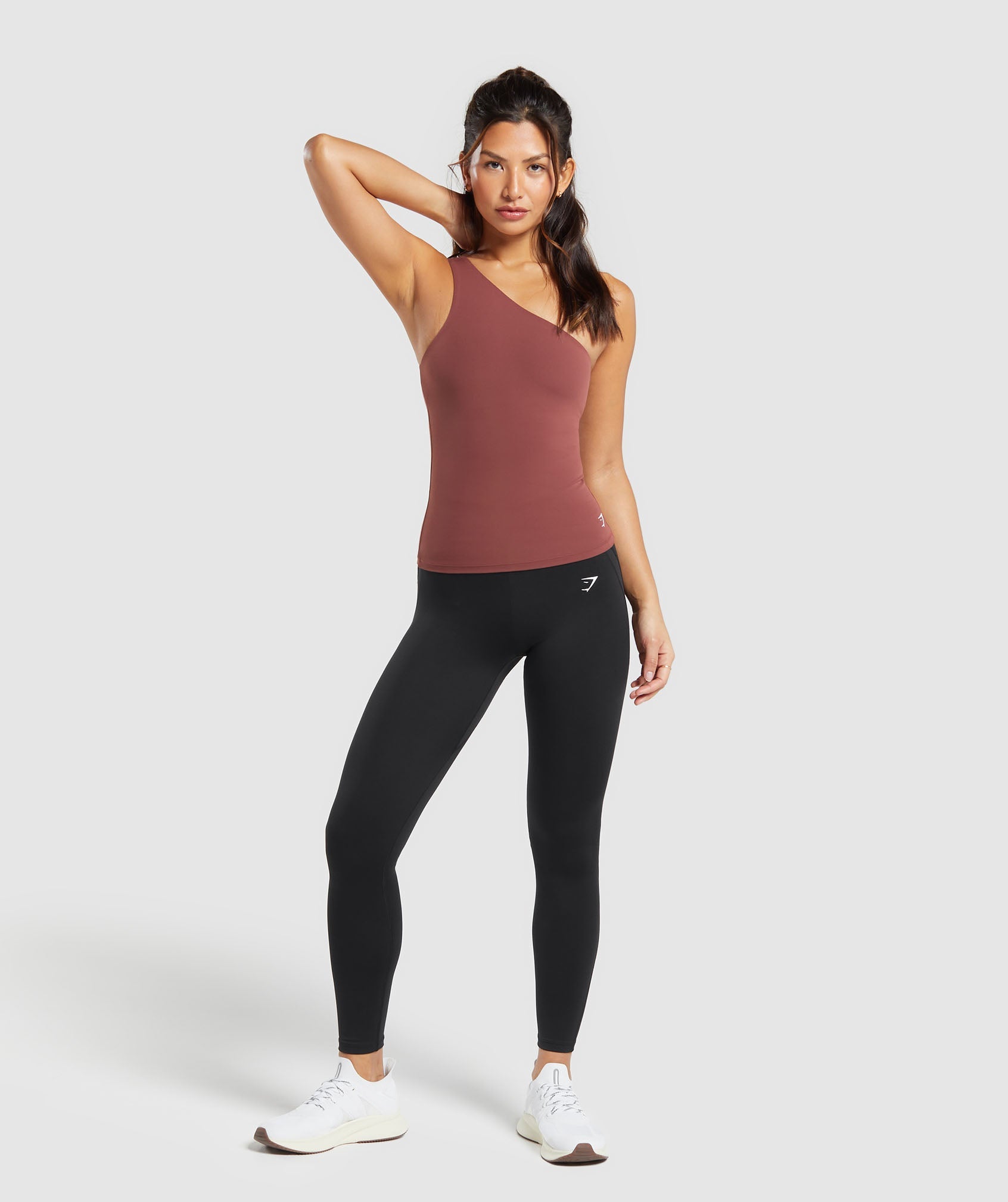 Asymmetric Shelf Tank - Burgundy Brown