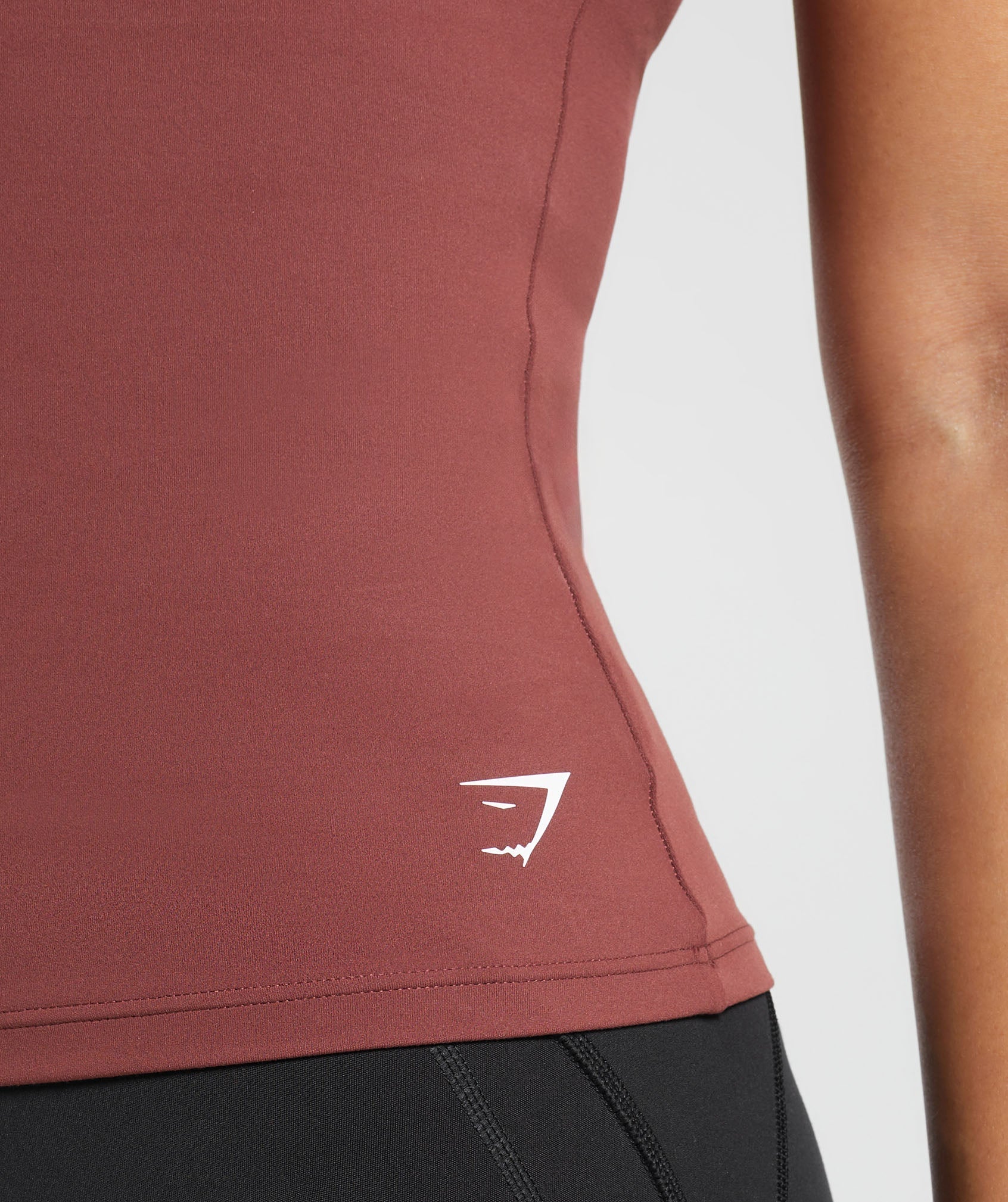 Asymmetric Shelf Tank - Burgundy Brown