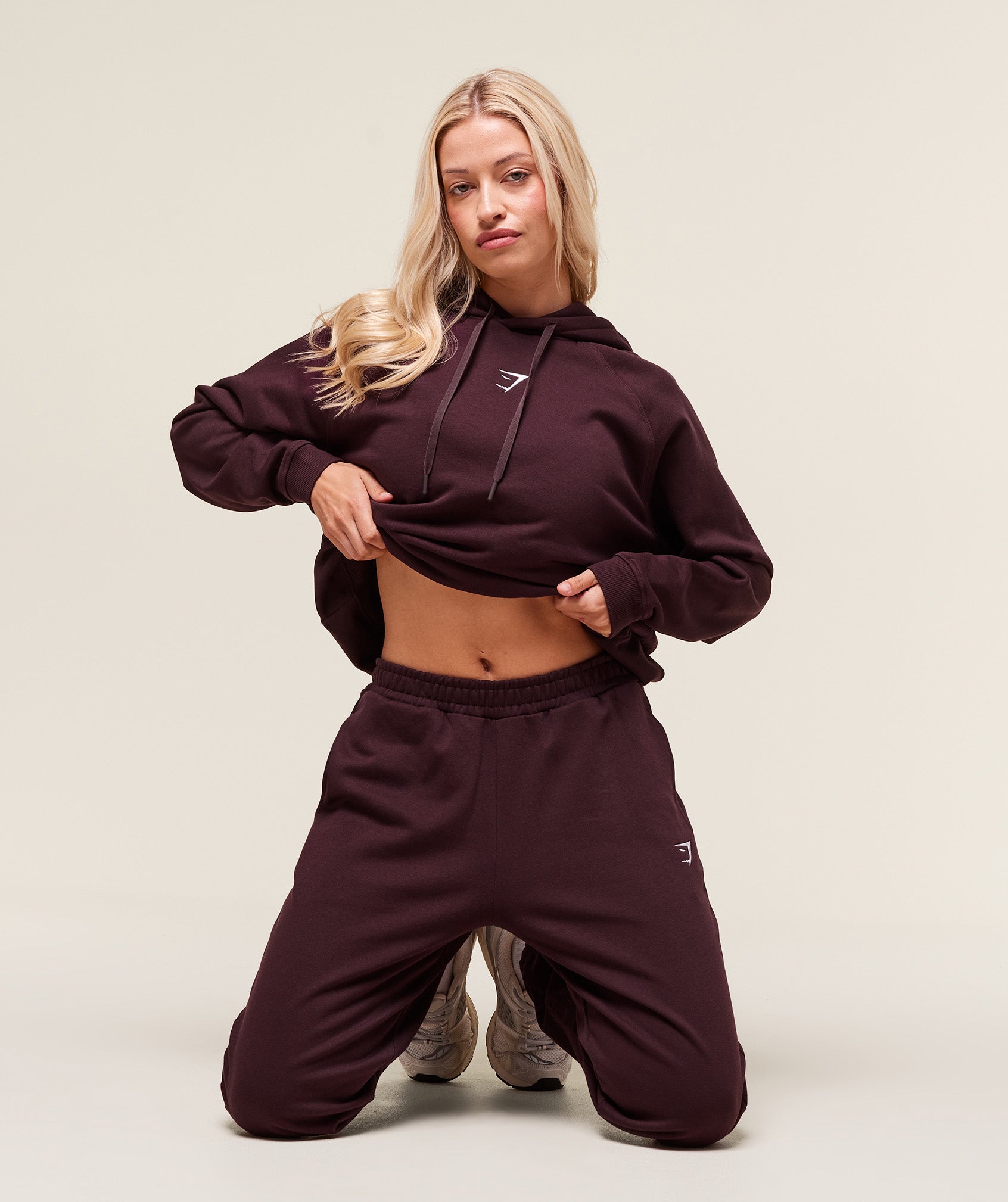 Training Oversized Fleece Hoodie - Cherry Purple