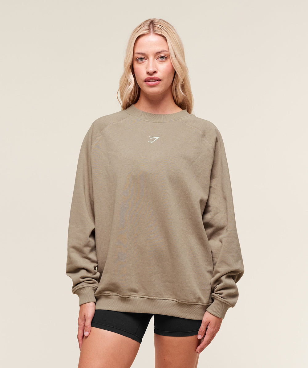 Training Oversized Fleece Sweatshirt - Lifestyle Brown