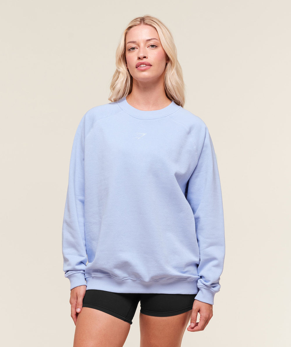 Training Oversized Fleece Sweatshirt - Peri Blue