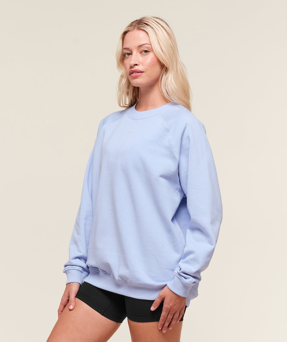Training Oversized Fleece Sweatshirt - Peri Blue