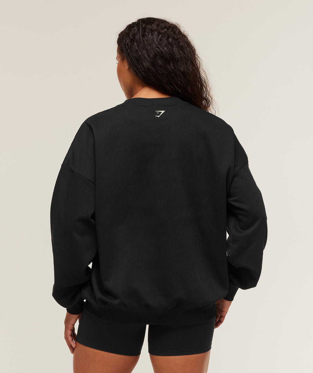 Lifting Club Graphic Oversized Crew Neck - Black