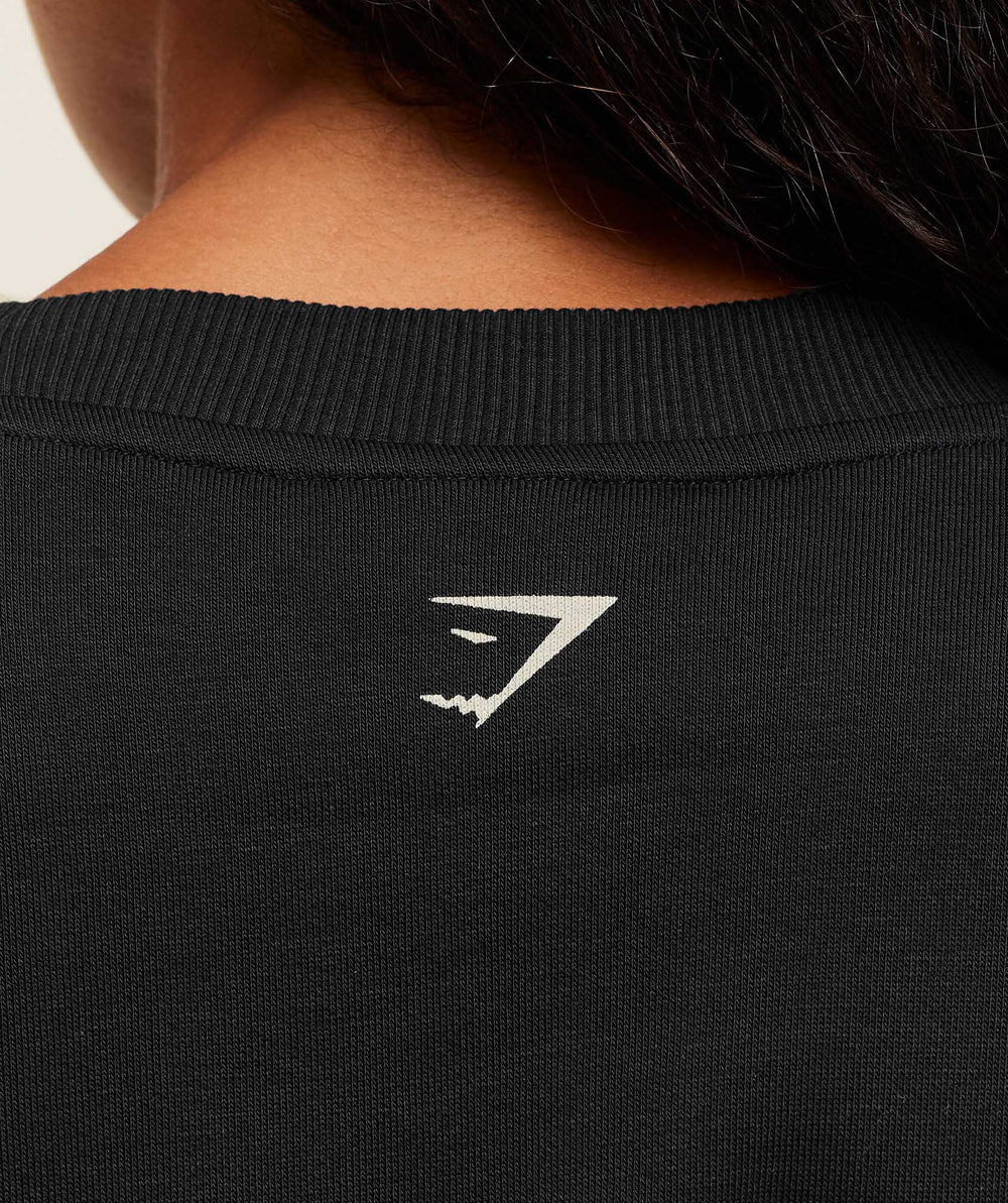 Lifting Club Graphic Oversized Crew Neck - Black