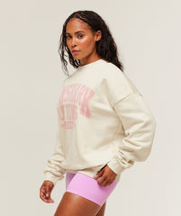 Lifting Club Graphic Oversized Crew Neck - Oat White