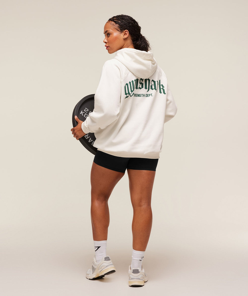 Strength Department Oversized Hoodie - Soft White