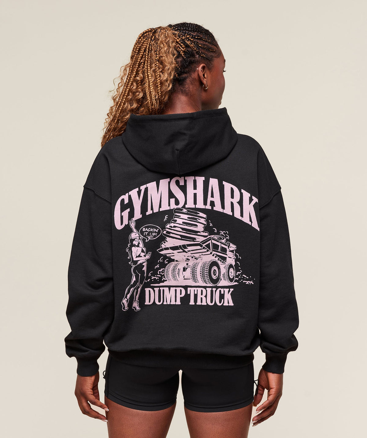 Dump Truck Graphic Hoodie - Black