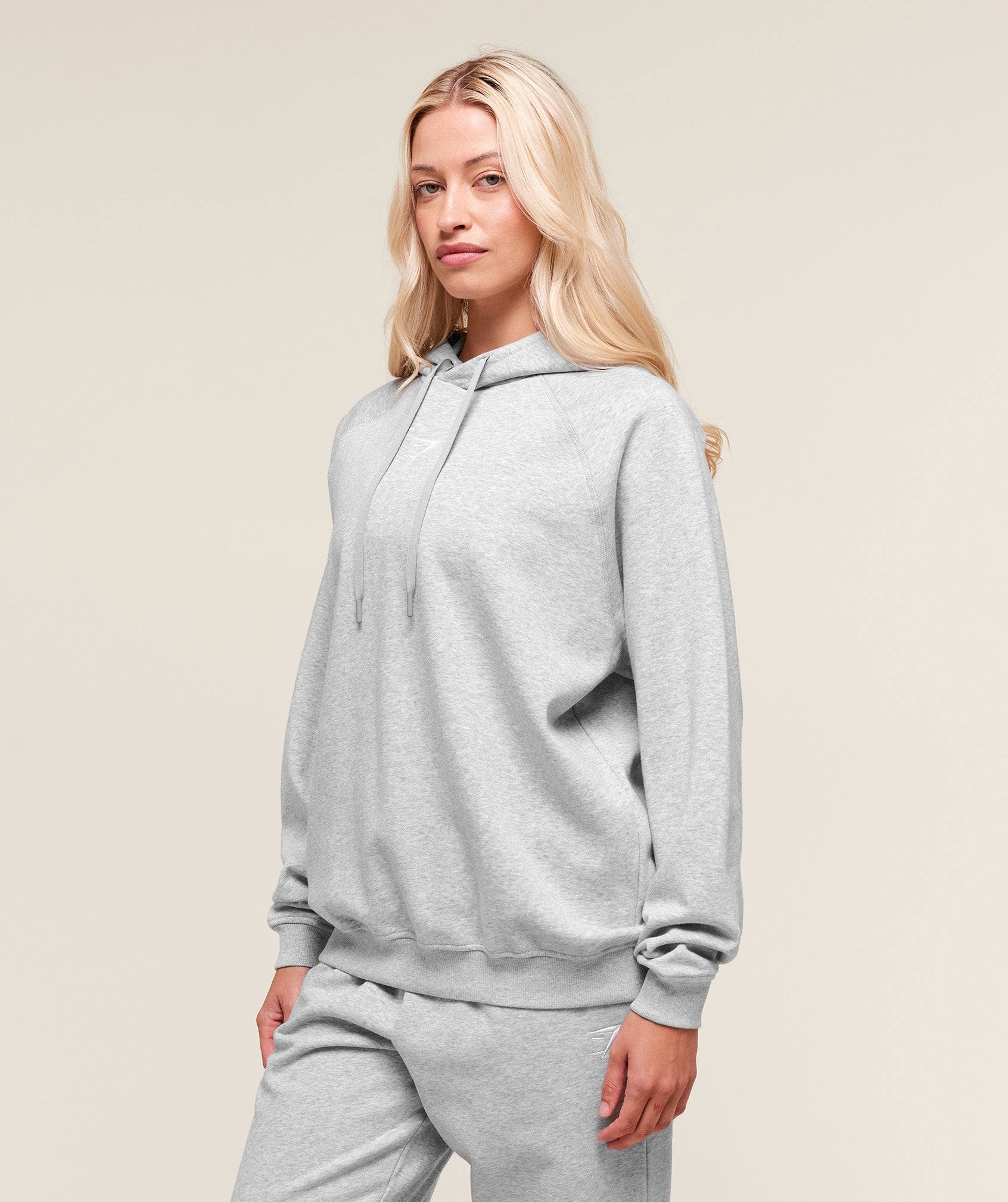 Training Oversized Fleece Hoodie - Light Grey Core Marl