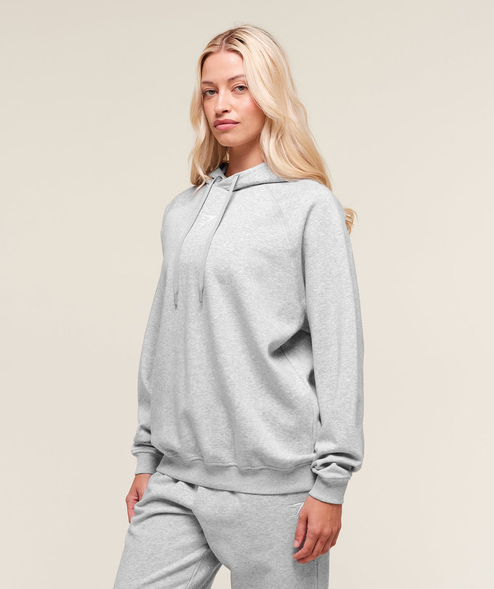 Training Oversized Fleece Hoodie - Light Grey Core Marl