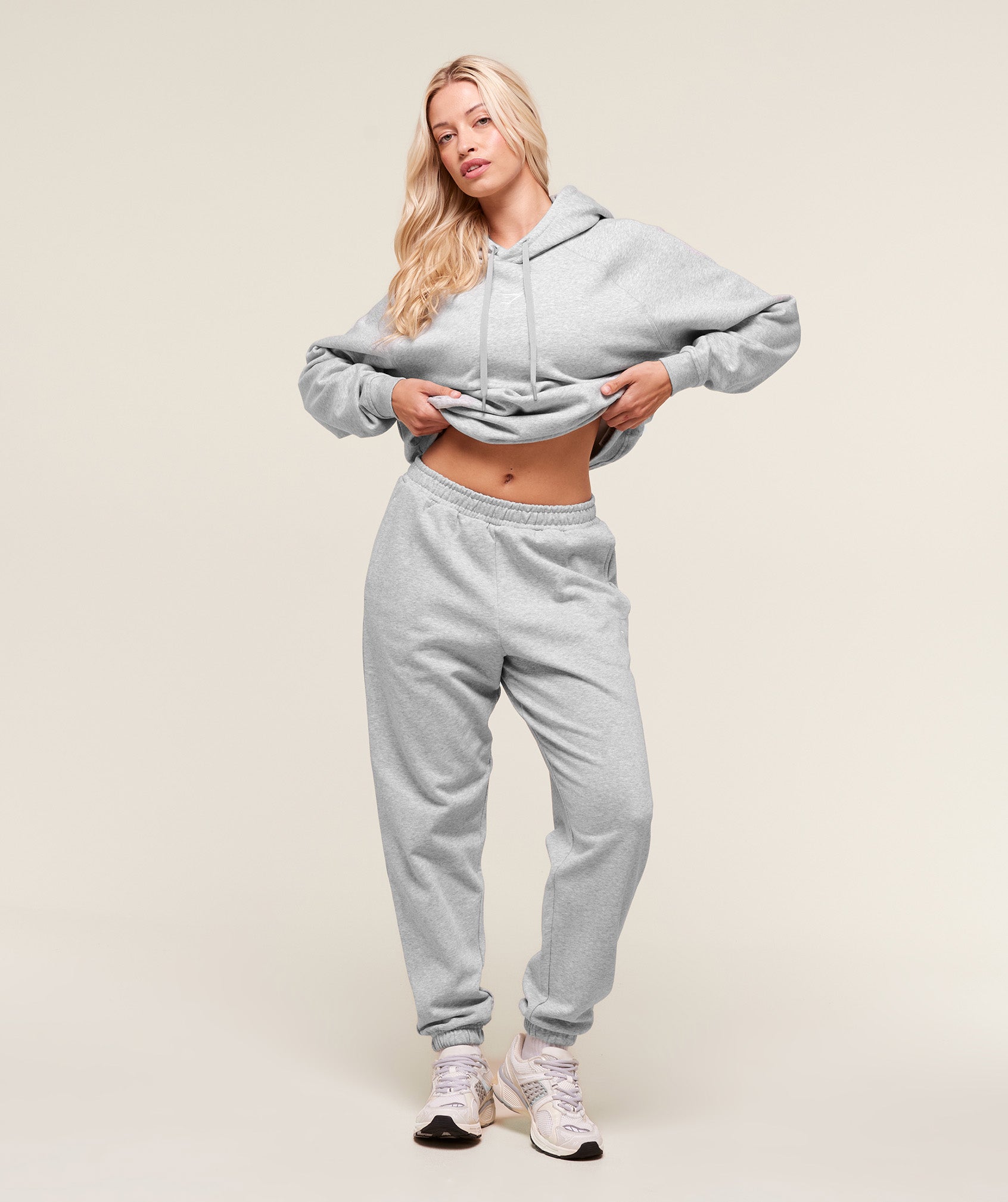 Training Oversized Fleece Hoodie - Light Grey Core Marl