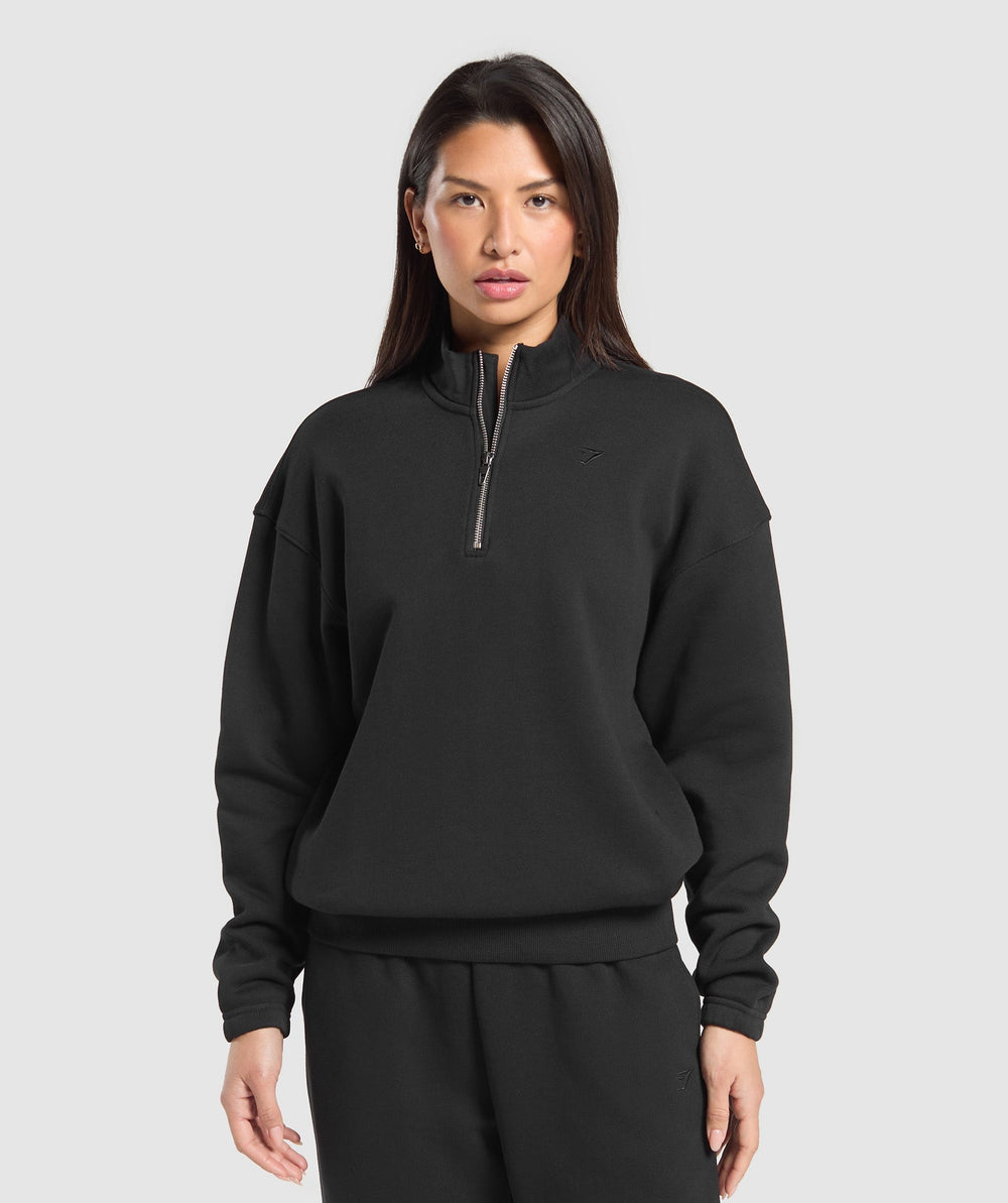 Rest Day Sweats 2.0 1/4 Zip Pullover - Black