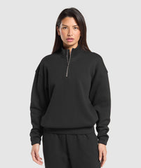 Rest Day Sweats 2.0 1/4 Zip Pullover - Black
