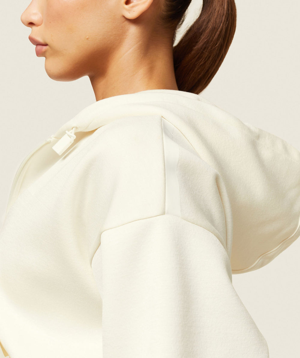 everywear Tech Cropped Hoodie - Soft White