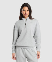 Rest Day Sweats 2.0 1/4 Zip Pullover - Light Grey Core Marl