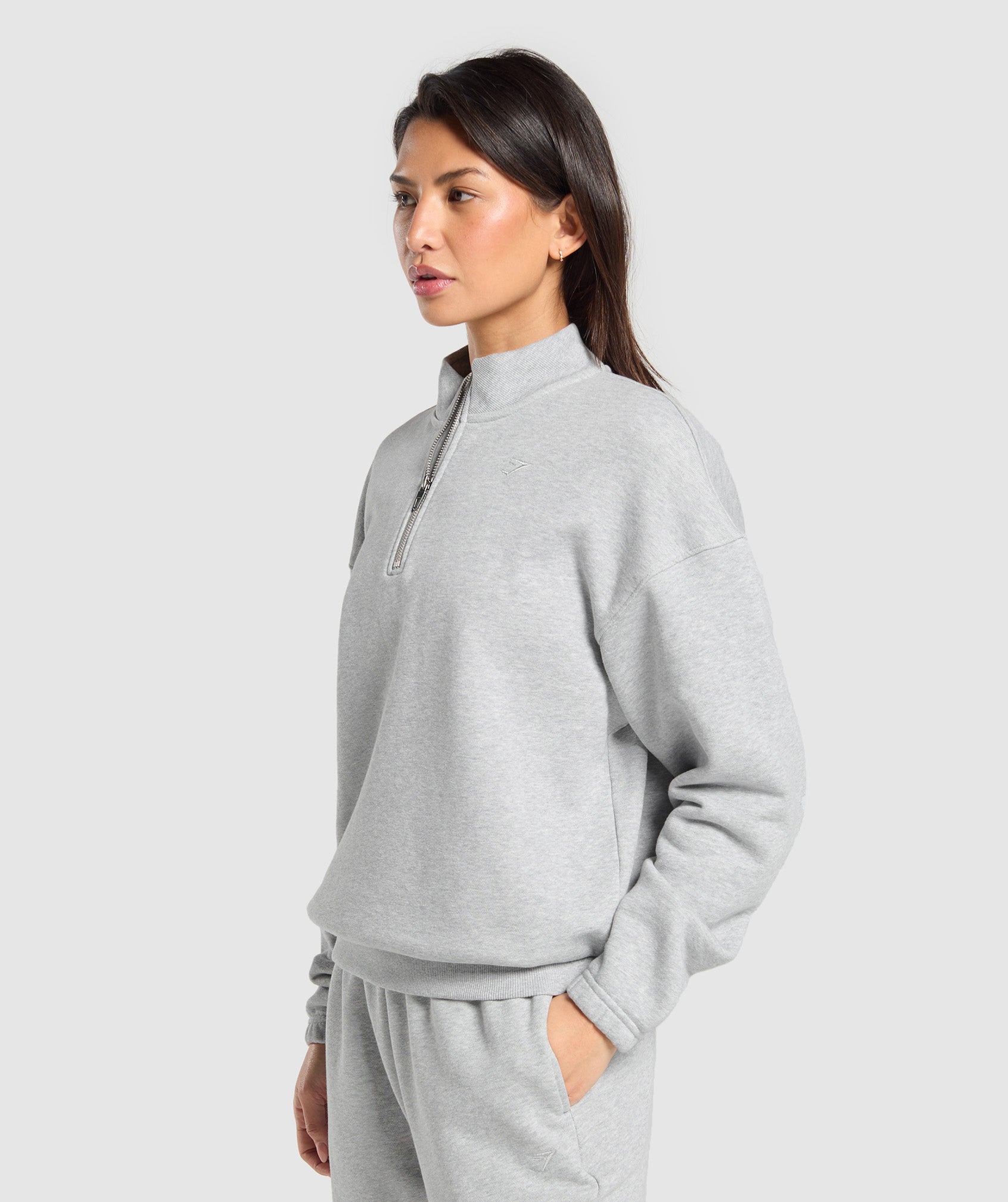 Rest Day Sweats 2.0 1/4 Zip Pullover - Light Grey Core Marl