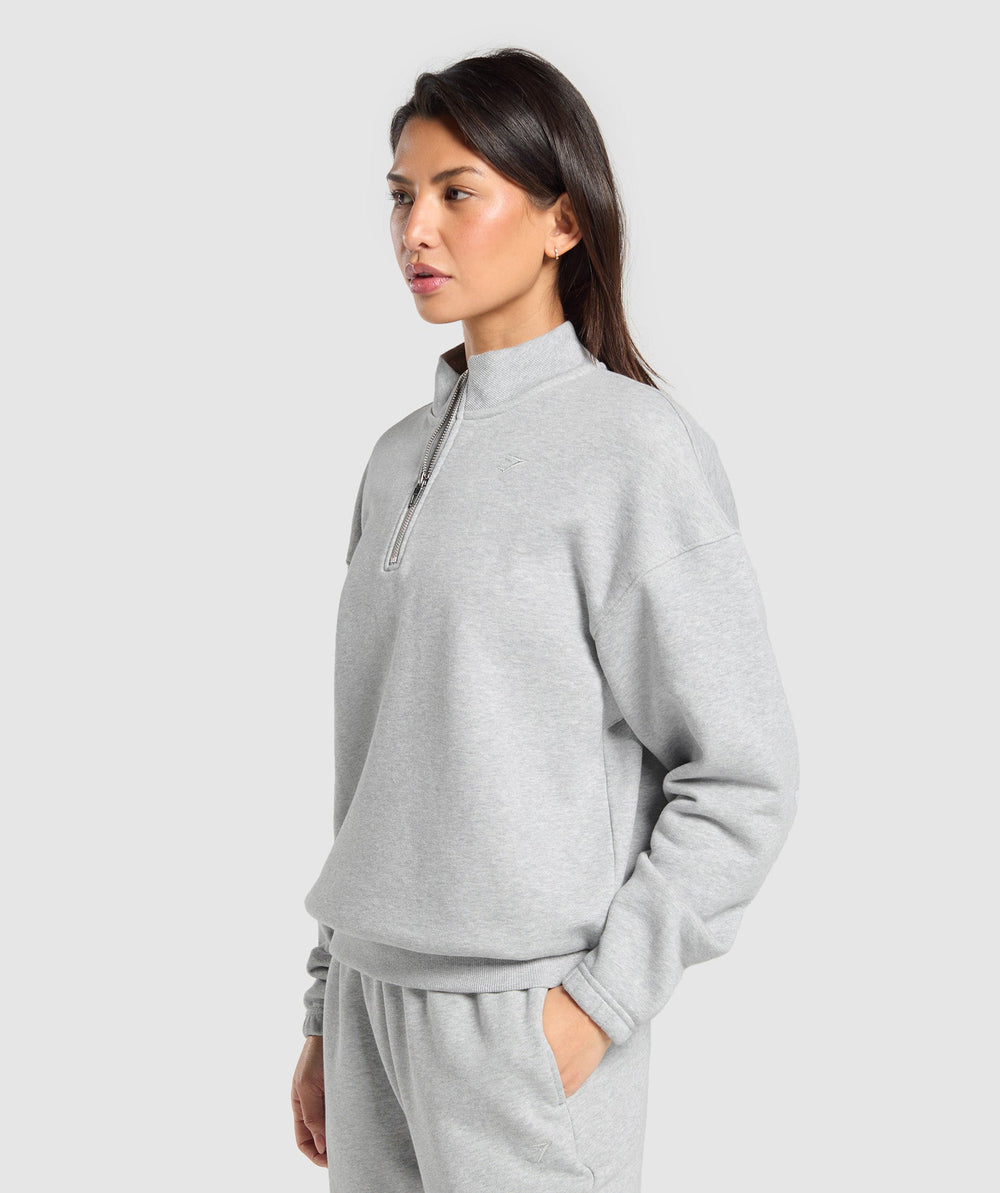 Rest Day Sweats 2.0 1/4 Zip Pullover - Light Grey Core Marl