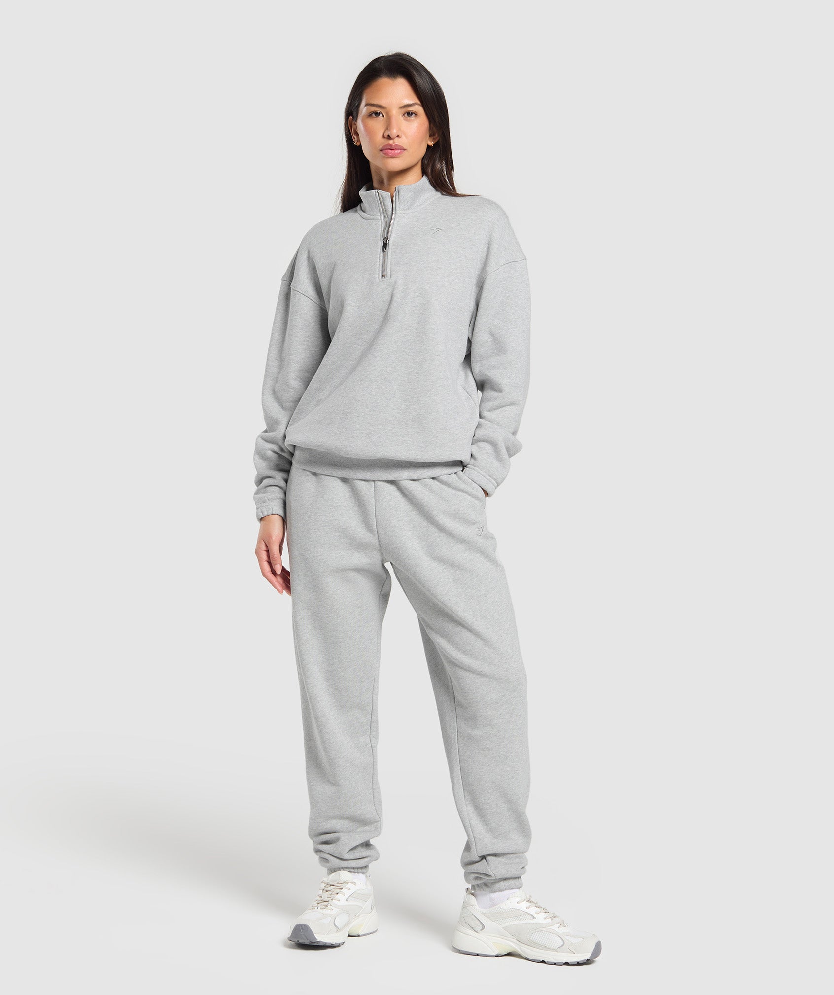 Rest Day Sweats 2.0 1/4 Zip Pullover - Light Grey Core Marl