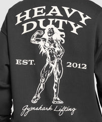 Heavy Duty Graphic Oversized Pullover - Black