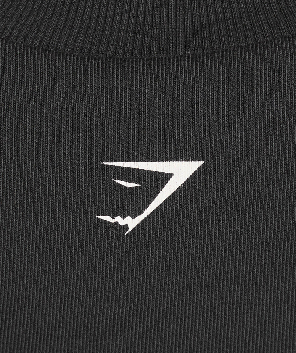 Heavy Duty Graphic Oversized Pullover - Black