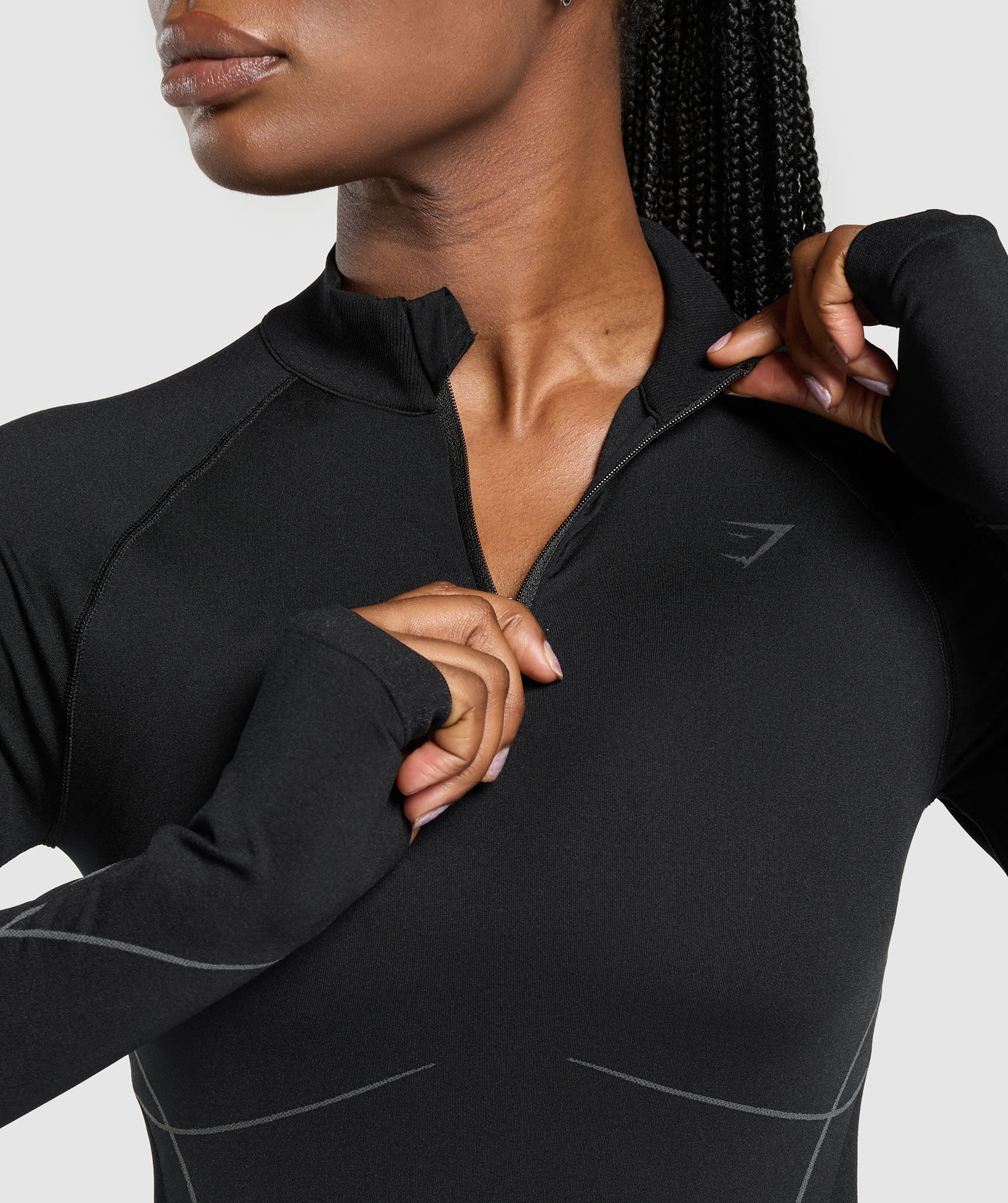 Apex Seamless 1/4 Zip Pullover - Black/Graphite Grey