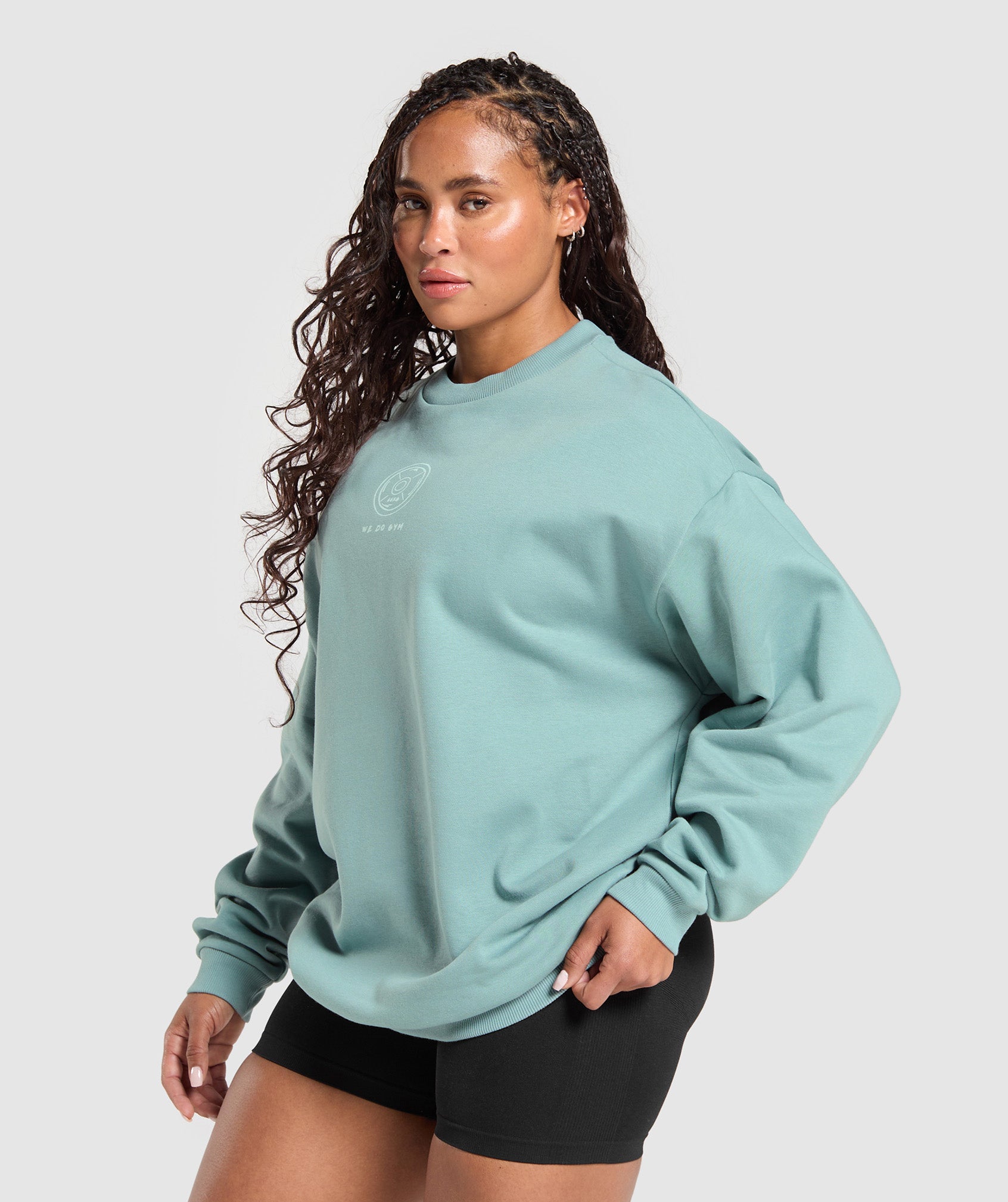 Graphic Illustration Pullover - Celeste Blue