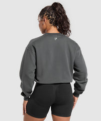 Gains Washed Loopback Crew Neck - Asphalt Grey/Black