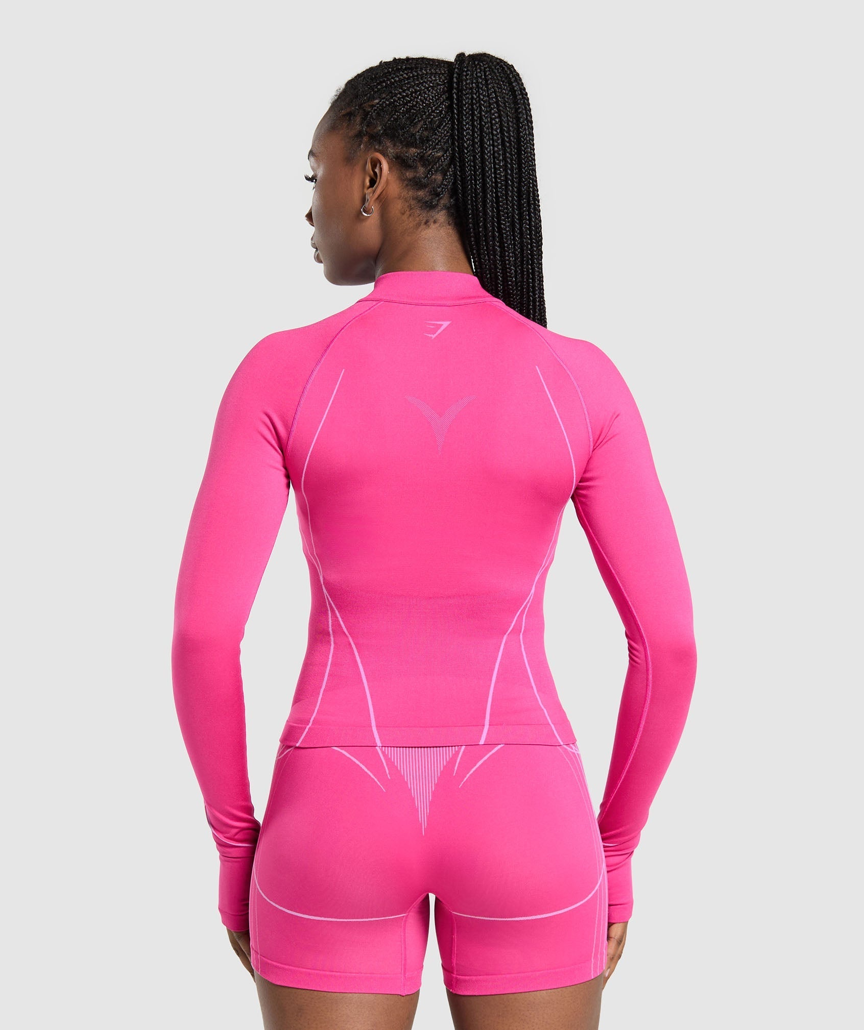 Apex Seamless 1/4 Zip Pullover - Valley Pink/Sour Pink