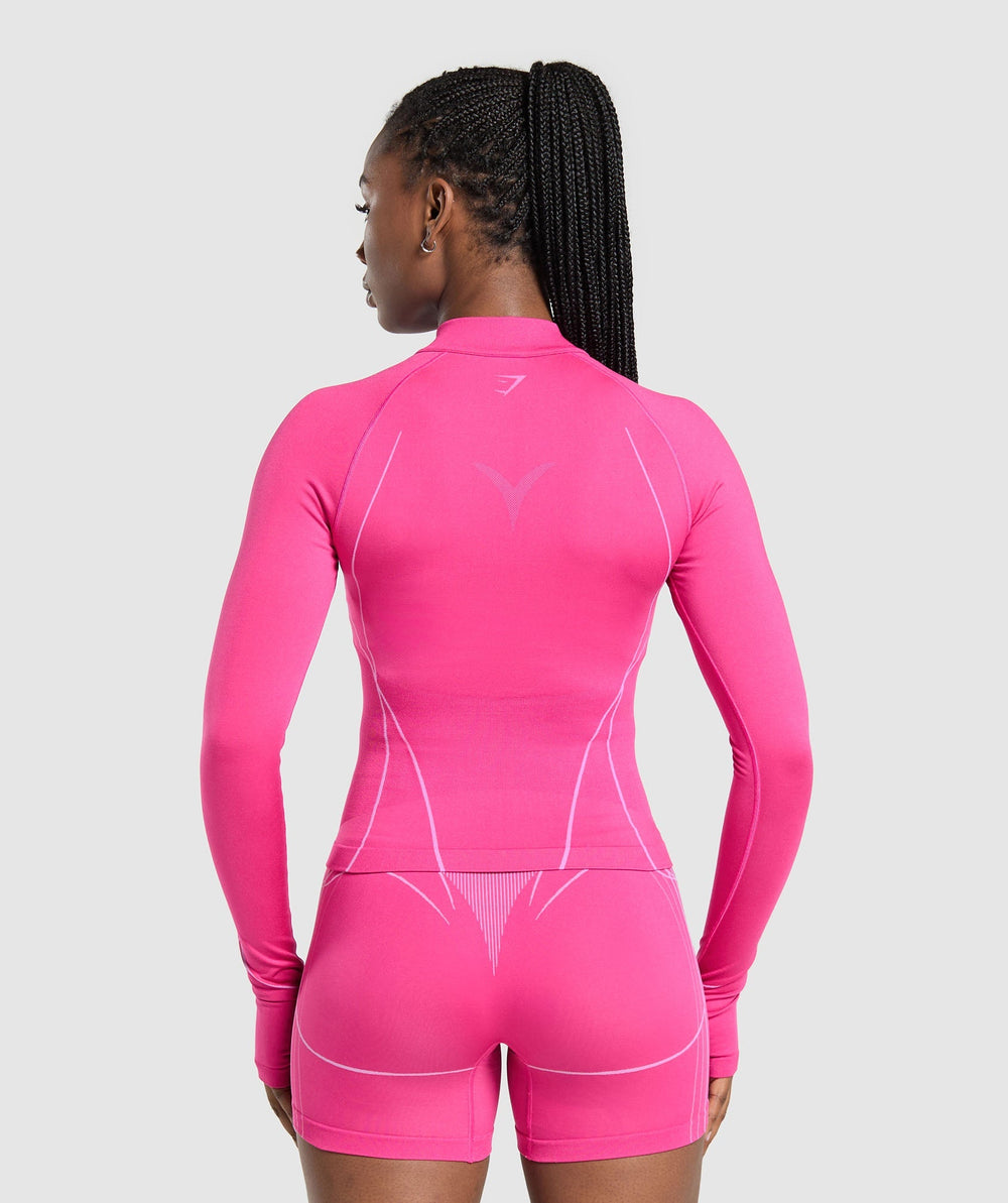 Apex Seamless 1/4 Zip Pullover - Valley Pink/Sour Pink