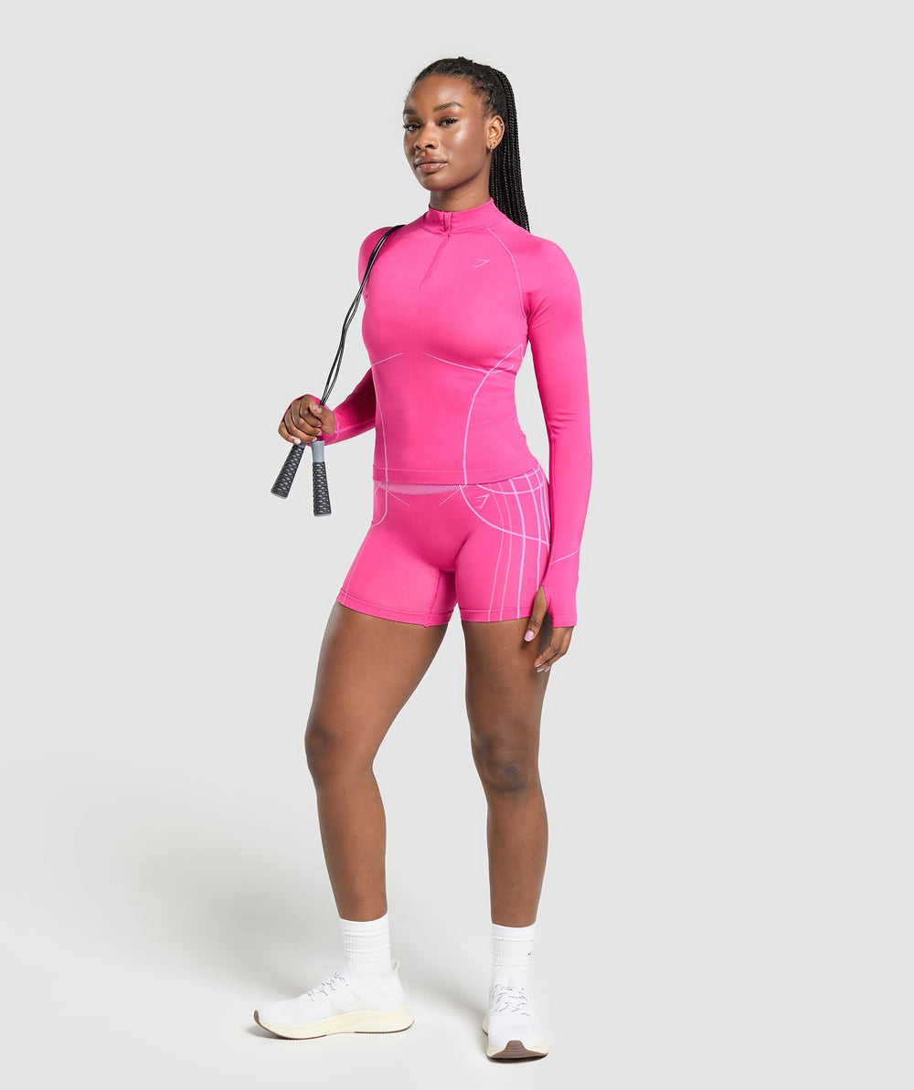 Apex Seamless 1/4 Zip Pullover - Valley Pink/Sour Pink
