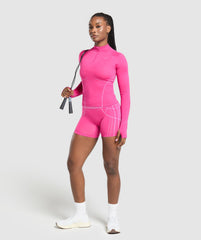 Apex Seamless 1/4 Zip Pullover - Valley Pink/Sour Pink