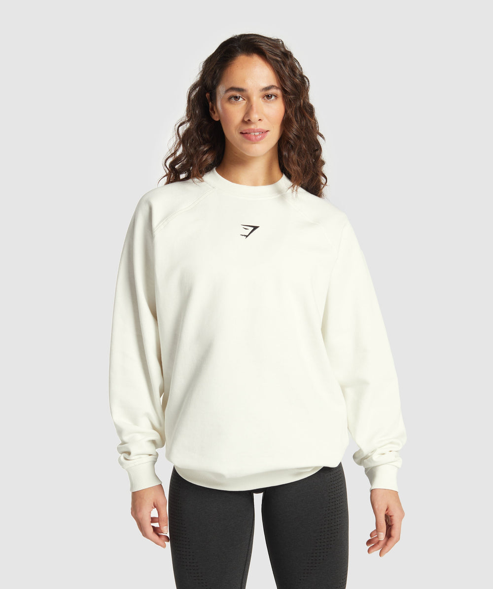 Training Oversized Fleece Sweatshirt - Soft White