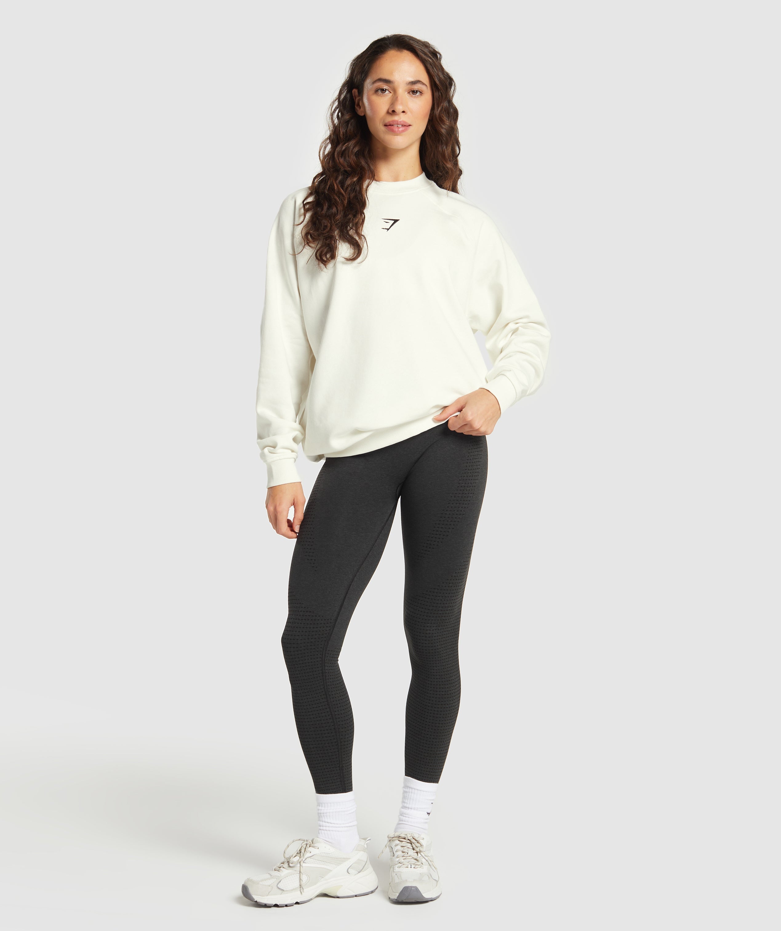 Training Oversized Fleece Sweatshirt - Soft White