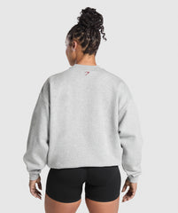 Lifting Essentials Graphic Brushed Oversized Sweatshirt - Light Grey Core Marl