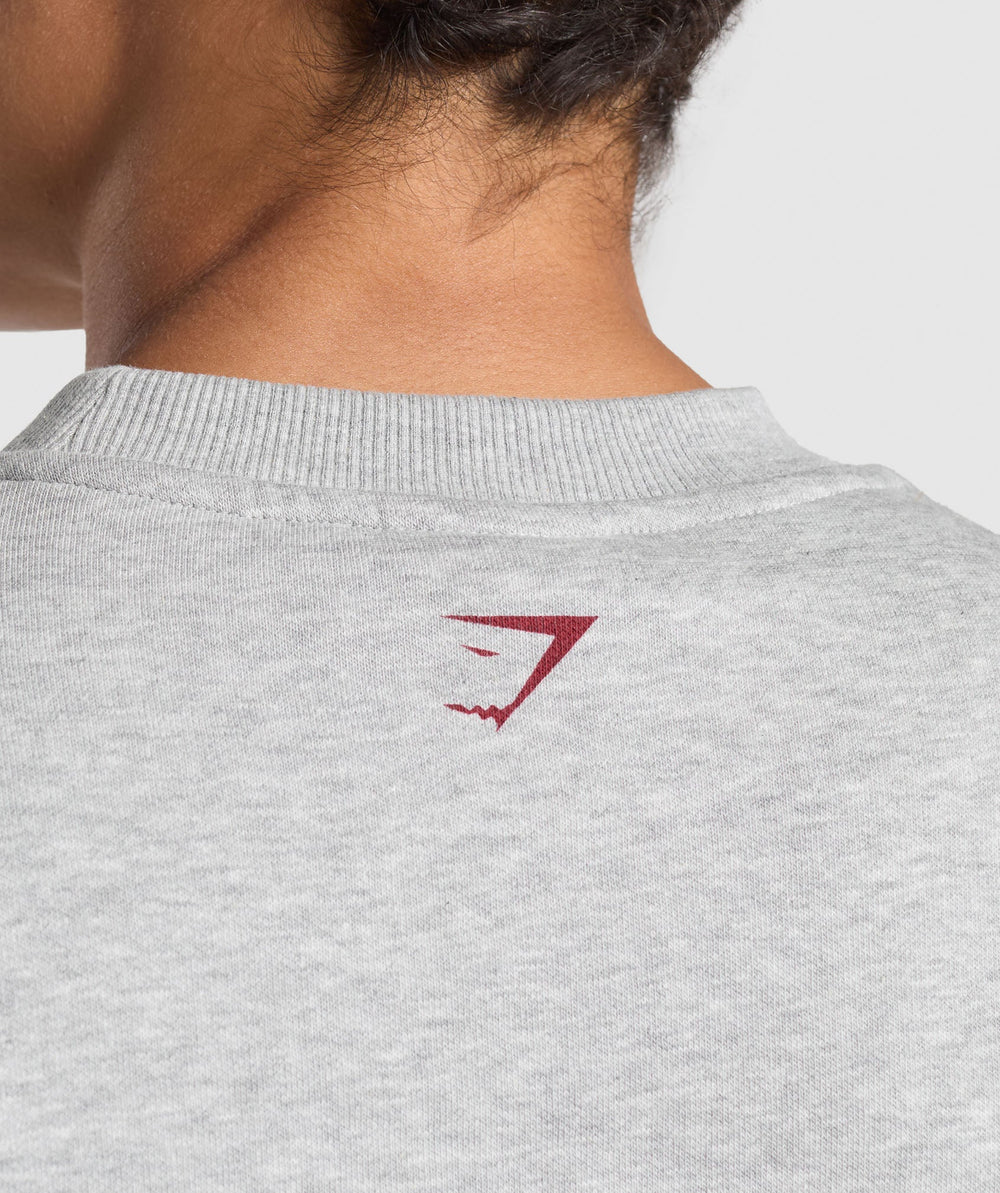 Lifting Essentials Graphic Brushed Oversized Sweatshirt - Light Grey Core Marl