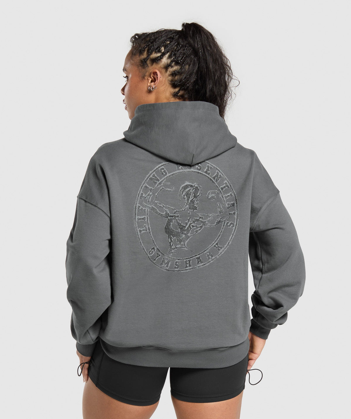 Back Gains Graphic Hoodie - Graphite Grey