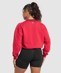 Gains Washed Loopback Crew Neck - Conditioning Red/Sets Red