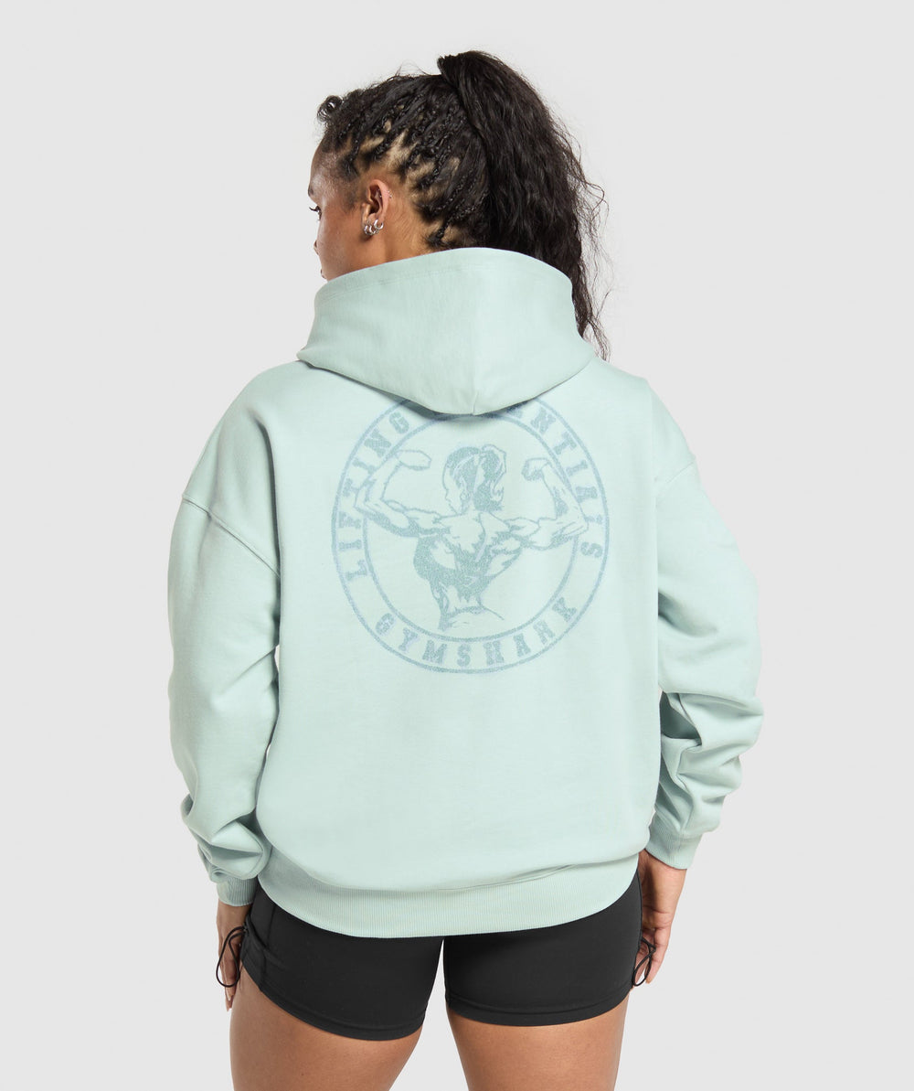 Back Gains Graphic Hoodie - Morning Blue