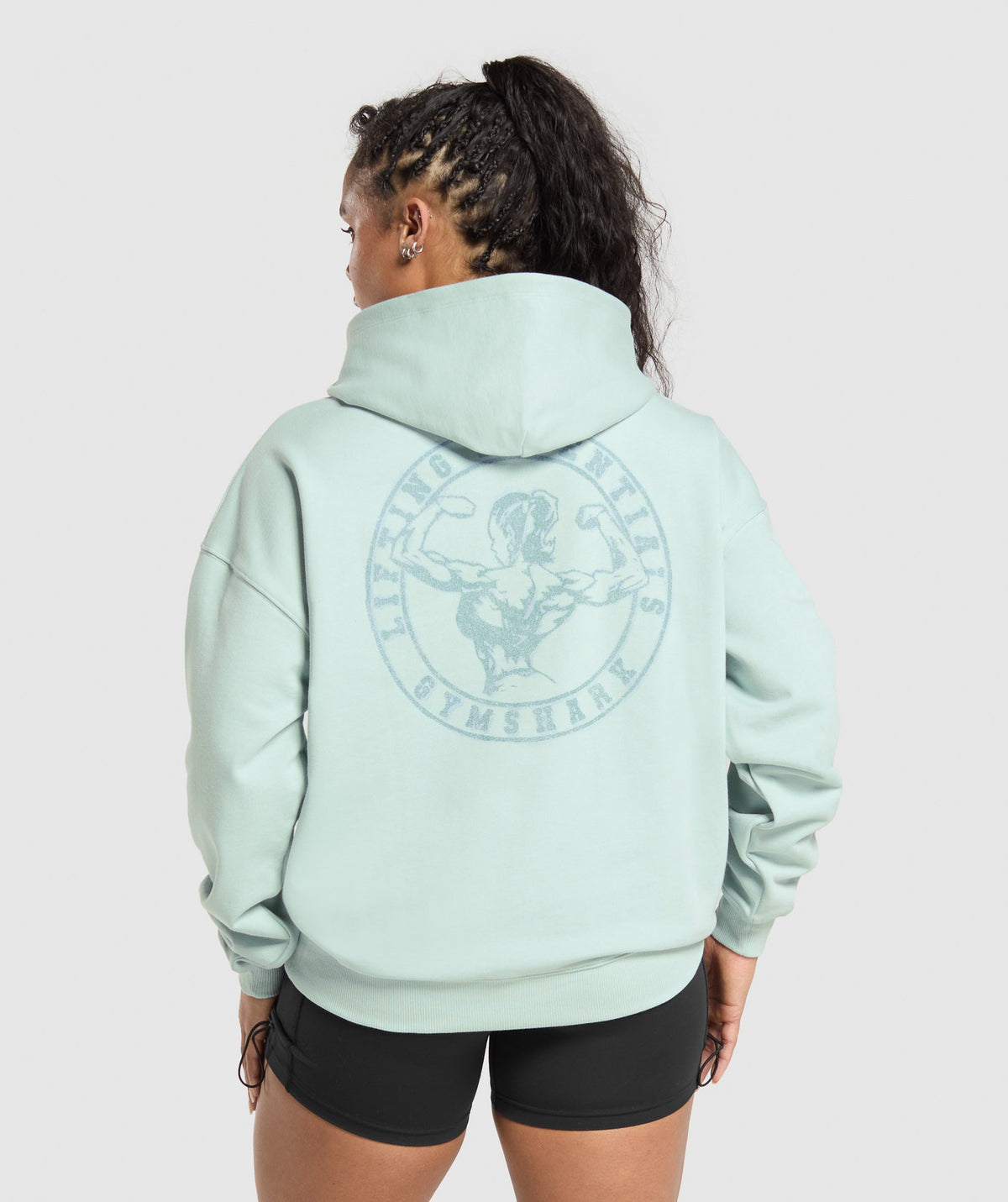 Back Gains Graphic Hoodie - Morning Blue