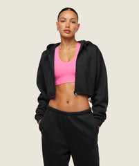 everywear Tech Cropped Hoodie - Black