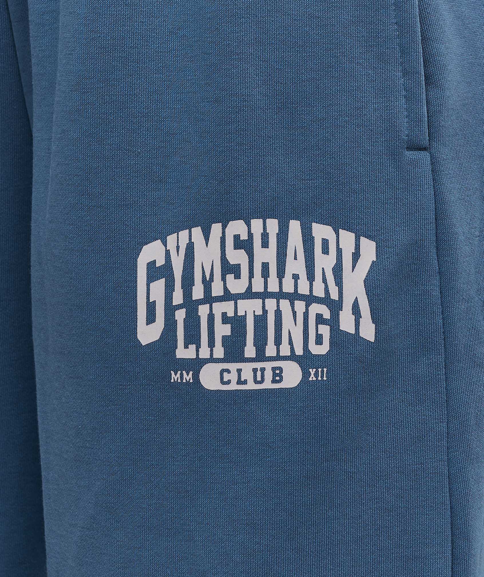 Lifting Club Graphic Straight Leg Joggers - Compound Blue