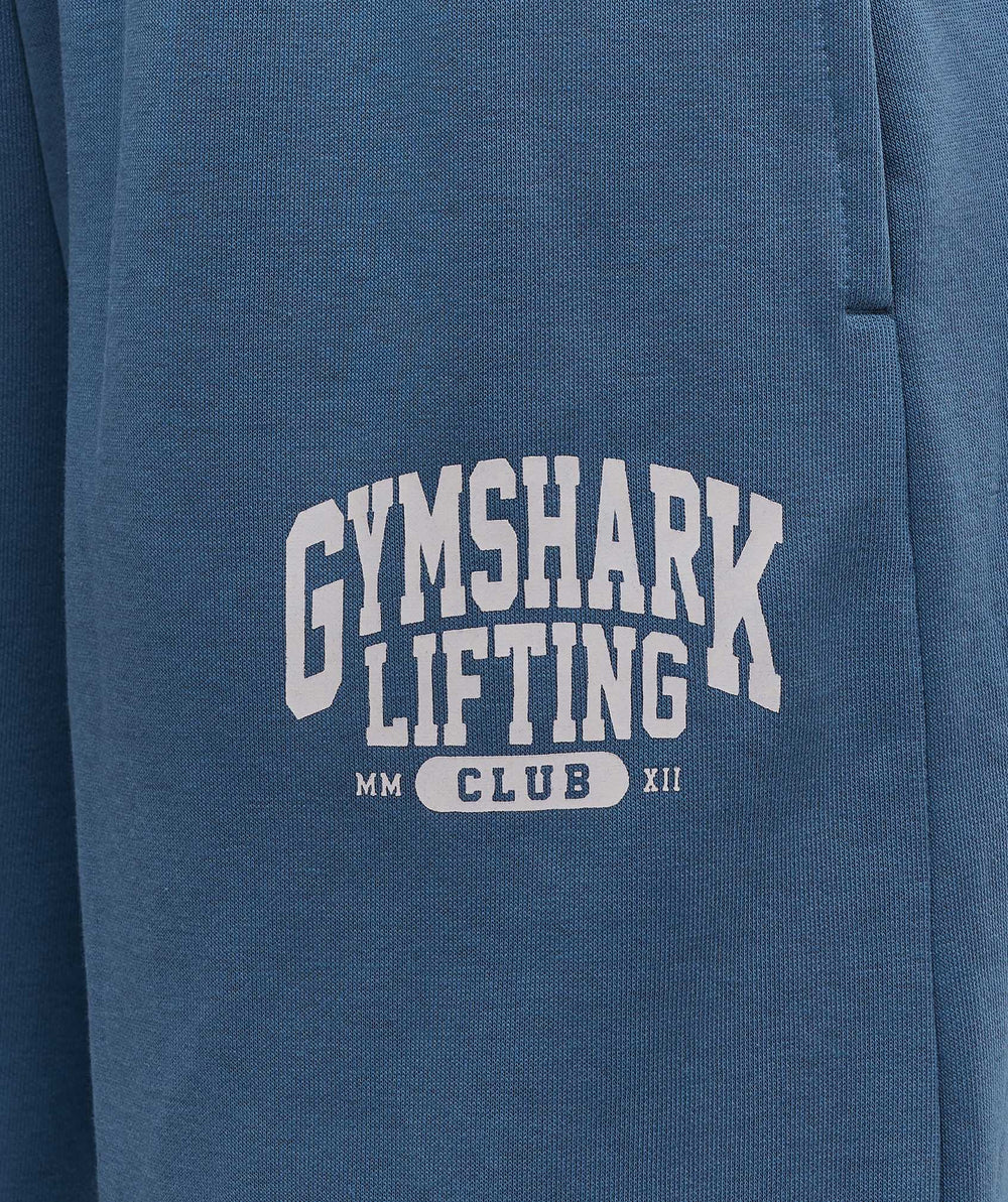 Lifting Club Graphic Straight Leg Joggers - Compound Blue